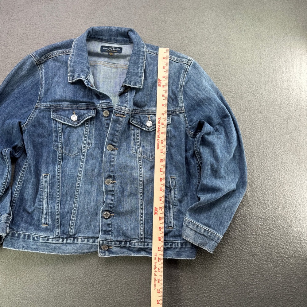 Lucky Brand Tomboy Trucker Women XL Blue Denim Jean Jacket Outerwear Casual - Picture 5 of 10